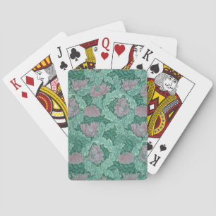 Green and Red Wreath Pattern (von William Morris) Spielkarten