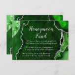 Green and Silver Agate Honeymoon Fund Begleitkarte<br><div class="desc">Diese elegante und glamouröse Hochzeitsflitterwochen-Fondskarte bietet einen grünen Marmorhintergrund mit Imitaten,  die auf silberne Glitzer hinweisen. Der Text kombiniert handgeschriebene Skripte mit modernen serifenlosen Schriftart für ein elegantes und raffiniertes Aussehen. Dies ist perfekt für Herbst- und Winterhochzeiten.</div>