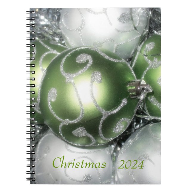 'Green and Silver Sparkle' Notebook/Journal Notizblock (Vorderseite)