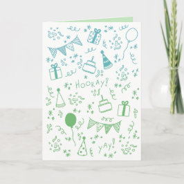 Green and Turqouise Celebration Card Karte