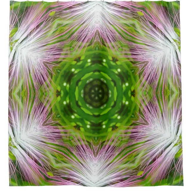 GREEN AND WHITE ABSTRACT DRAWING. SAMER BRASIL. 2 DUSCHVORHANG (Vorderseite)