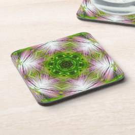 GREEN AND WHITE ABSTRACT DRAWING. SAMER BRASIL. 2 GETRÄNKEUNTERSETZER