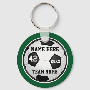 Green and White Cheap Soccer Gifts, Personalized Schlüsselanhänger