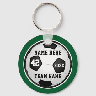 Green and White Cheap Soccer Gifts, Personalized Schlüsselanhänger