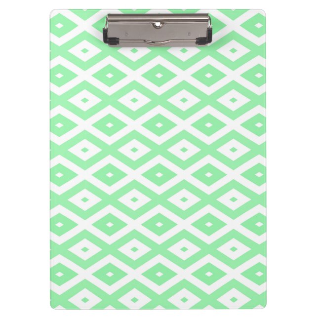 Green and white diamond pattern klemmbrett (Vorderseite)