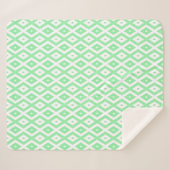 Green and white diamond pattern sherpadecke (Vorderseite (Horizontal))