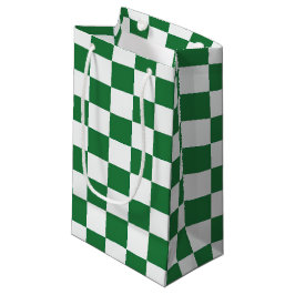Green and White Holiday Check Kleine Geschenktüte