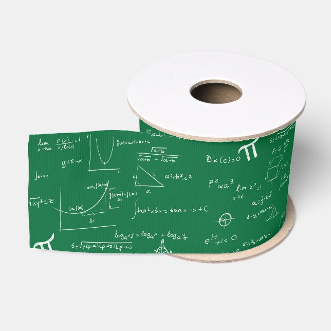 Green and white math formulas and equations craft ripsband (Spule)