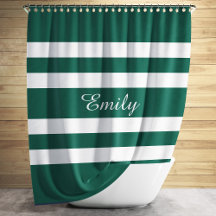 Green And White Stripes Pattern Personalized Name