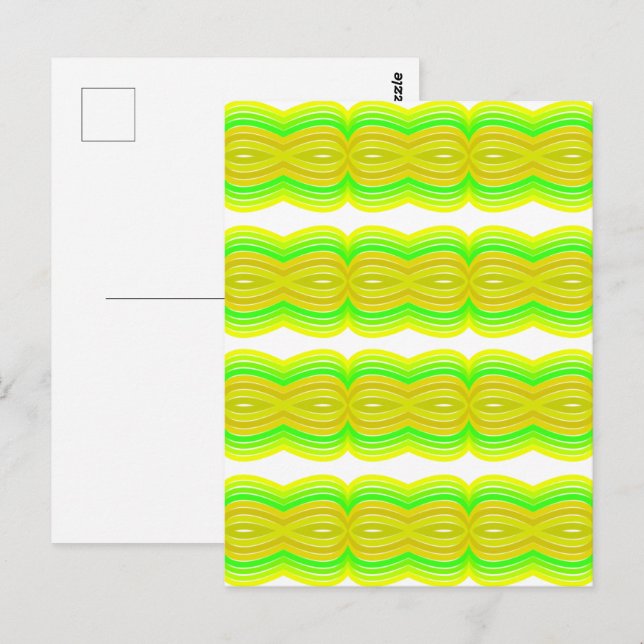 Green And Yellow Figure Eight Ribbon Pattern Art Postkarte (Vorne/Hinten)
