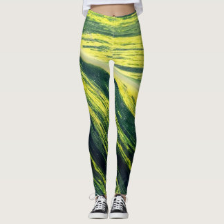 Green and yellow harmony leggings