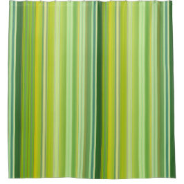Green and Yellow Stripes Duschvorhang
