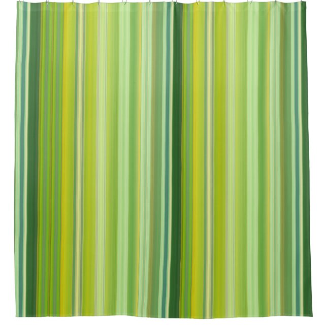 Green and Yellow Stripes Duschvorhang (Vorderseite)