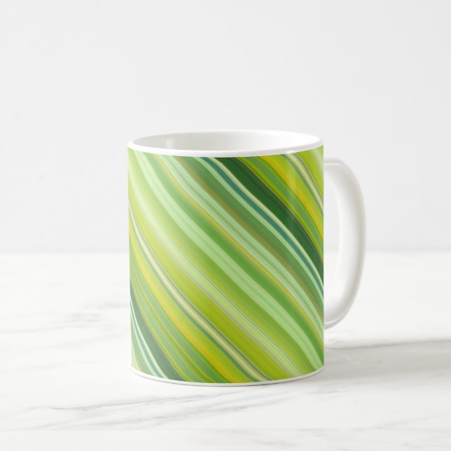 Green and Yellow stripes Kaffeetasse (VorderseiteRechts)