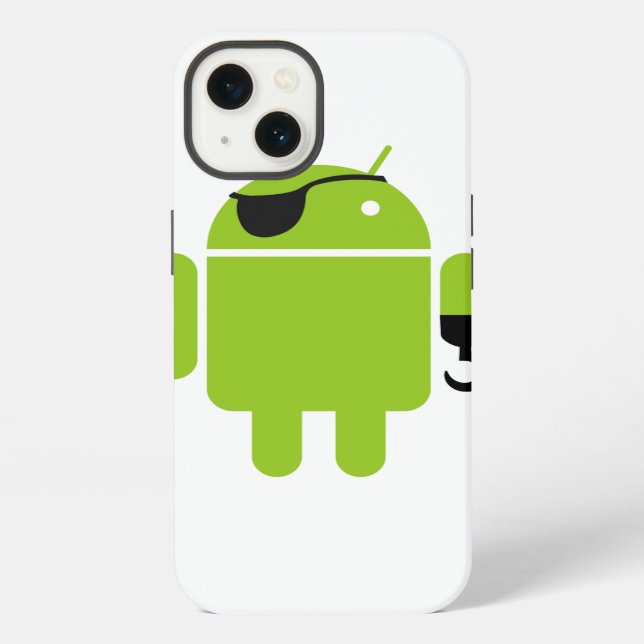 Green Android Robot Pirate iPhone Hülle (Rückseite)