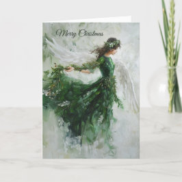 Green Angel Christmas Card Feiertagskarte