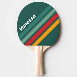 Green Angled Striping with Name Tischtennis Schläger