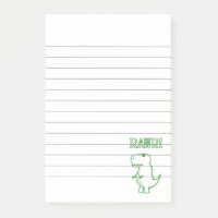Green Angry T Rex Dino Lined