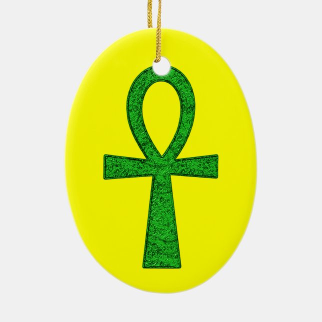 Green Ankh Keramikornament (Hinten)