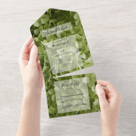 Green Annabelle Hydrangea Blume Hochzeit All In One Einladung