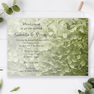 Green Annabelle Hydrangea Floral Wedding Einladung