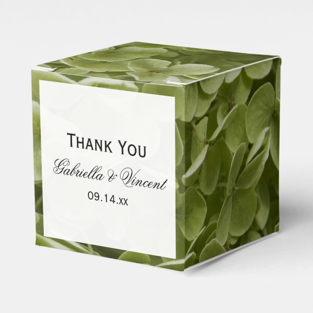 Green Annabelle Hydrangea Floral Wedding Geschenkschachtel (Vorderseite)