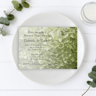 Green Annabelle Hydrangea Hochzeit Probe Dinner Einladung