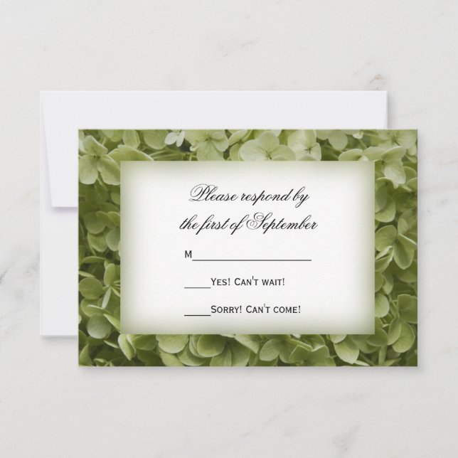 Green Annabelle Hydrangea Mariage Floral RSVP (Devant)