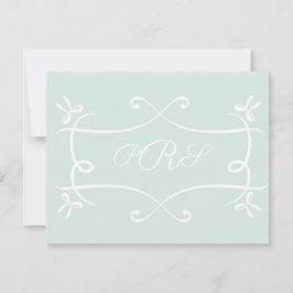 Green Antoinette Elegante Emblem Filigree Note Car Mitteilungskarte