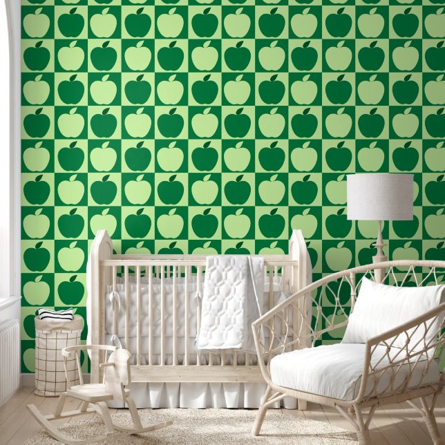 Green Apfelfrucht Muster Kids Kinderzimmer Room Tapete (Kinder)