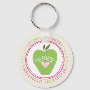 Green Apple & Alphabet Teacher Schlüsselanhänger