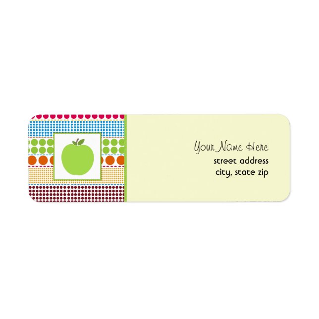 Green Apple mehrfarbiger Polka Dots Lehrer (Vorne)