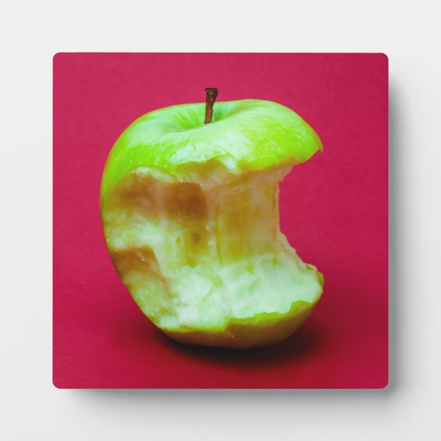 Green apple nibbled fotoplatte (Vorderseite)