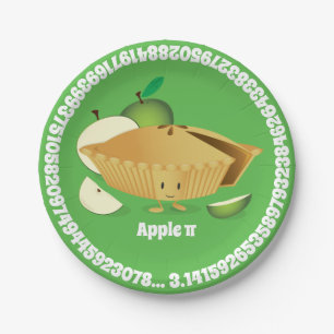 Green Apple Pi Day Papierplatte Pappteller