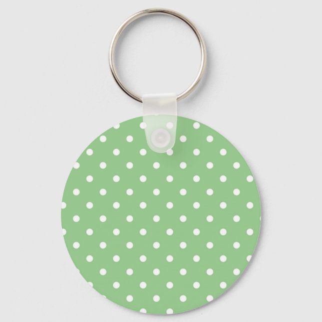 Green Apple Polka Dot Schlüsselanhänger (Vorderseite)