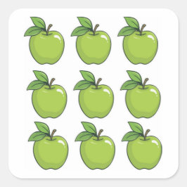 Green Apple Quadratischer Aufkleber