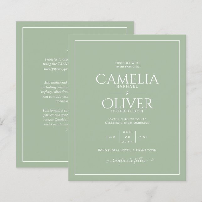 Green Apple White Monochrome Wedding (Vorne/Hinten)