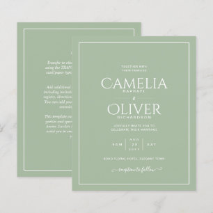Green Apple White Monochrome Wedding