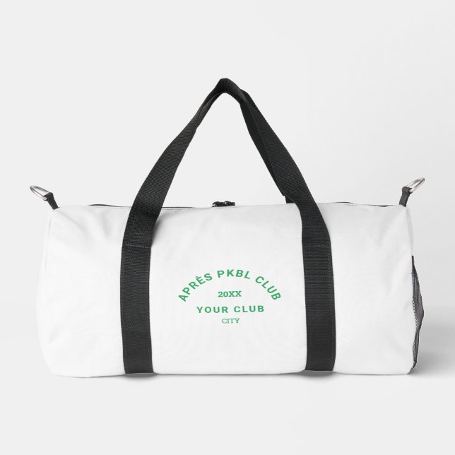 Green Après PKBL Club Wappen Monogram Pickleball Duffle Bag (Vorderseite)