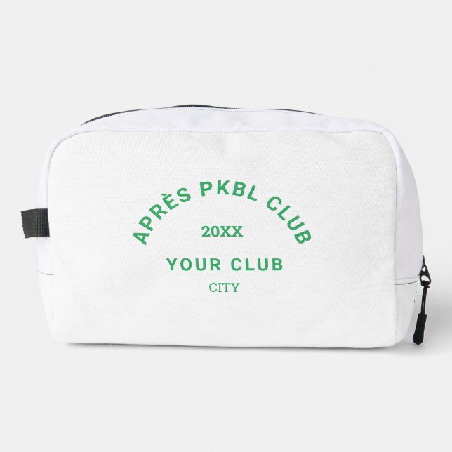 Green Après PKBL Club Wappen Monogram Pickleball Waschbeutel (Vorderseite)