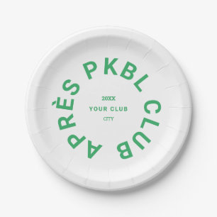 Green Après PKBL Club Wappen Pickleball Pappteller