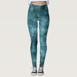Green Aquamarin Aqua Blue Earth Ocean Marble Abstr Leggings