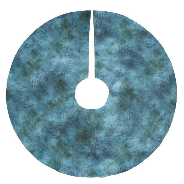 Green Aquamarin Aqua Blue Earth Ocean Marble Abstr Polyester Weihnachtsbaumdecke (Vorderseite)