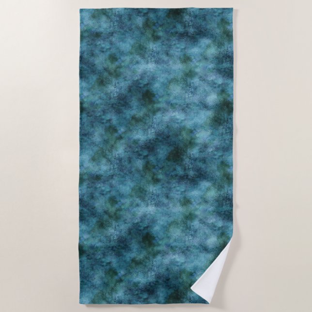 Green Aquamarin Aqua Blue Earth Ocean Marble Abstr Strandtuch (Vorderseite)