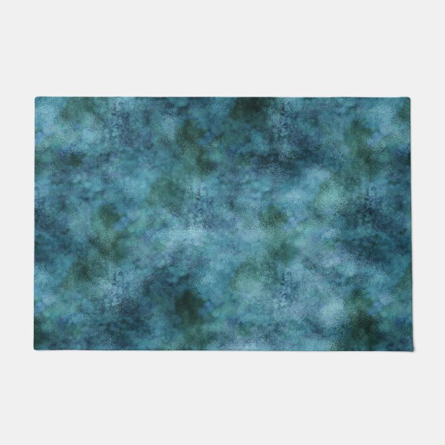 Green Aquamarin Aqua Blue Earth Ocean Marmor Abstr Fußmatte (Vorderseite)