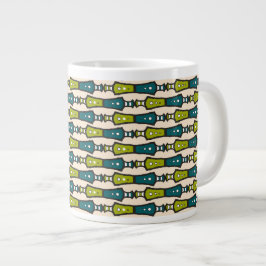 Green Aquamarin Black Cream Tribal Jumbo Coffee Ta Jumbo-Tasse