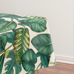 Green & Aquamarin Palm Monstera Tropical Blätter M Tischdecke