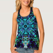 Green Aquamarin Psychedelic Bohemisch Mandala