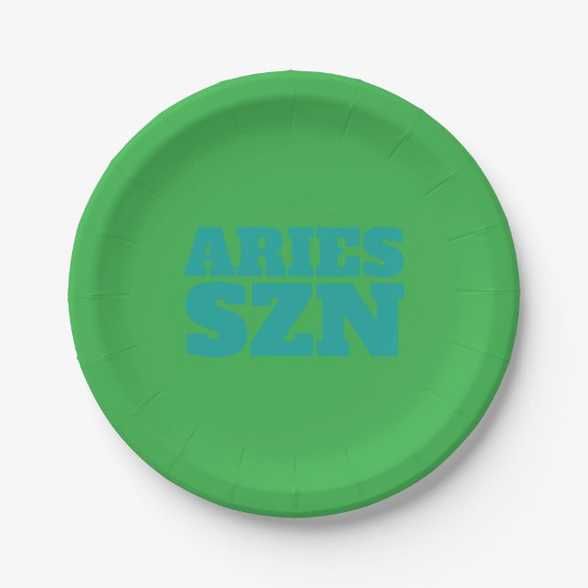 Green Aries SZN Cool Pappteller (Vorderseite)