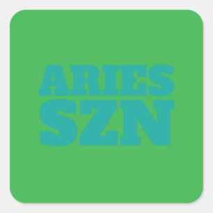Green Aries SZN Cool Quadratischer Aufkleber